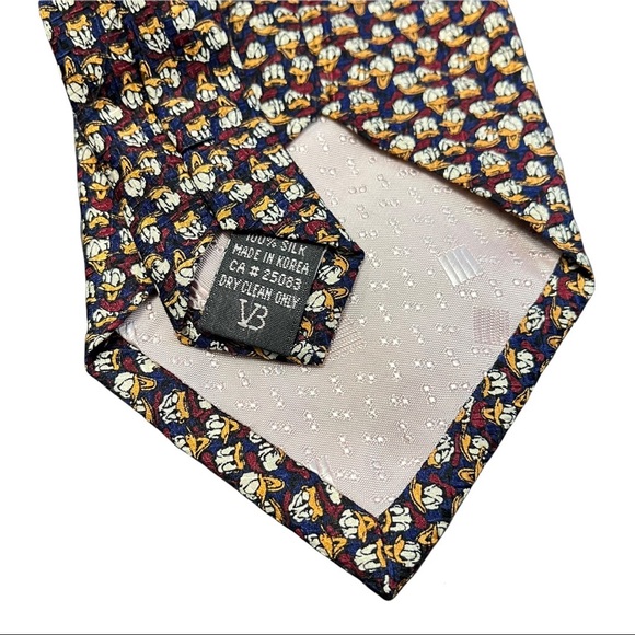 Vintage Disney Donald Duck Microprint Novelty Silk Tie - Picture 3 of 4